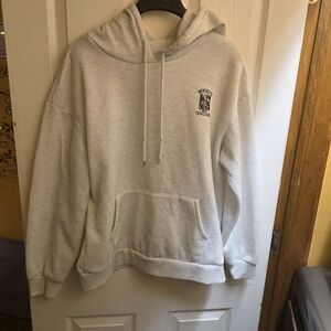 Unisex  Light Gray Hooded Sweatshirt with WGraphic